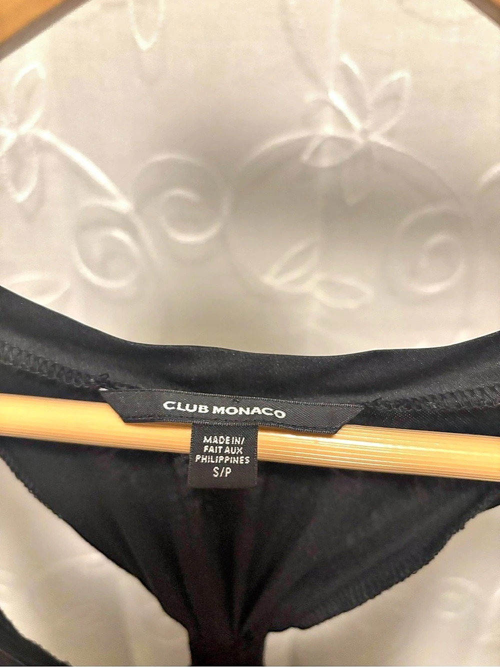 Club Monaco Black Razorback Draped Tank Top Size Small - Picture 4 of 4